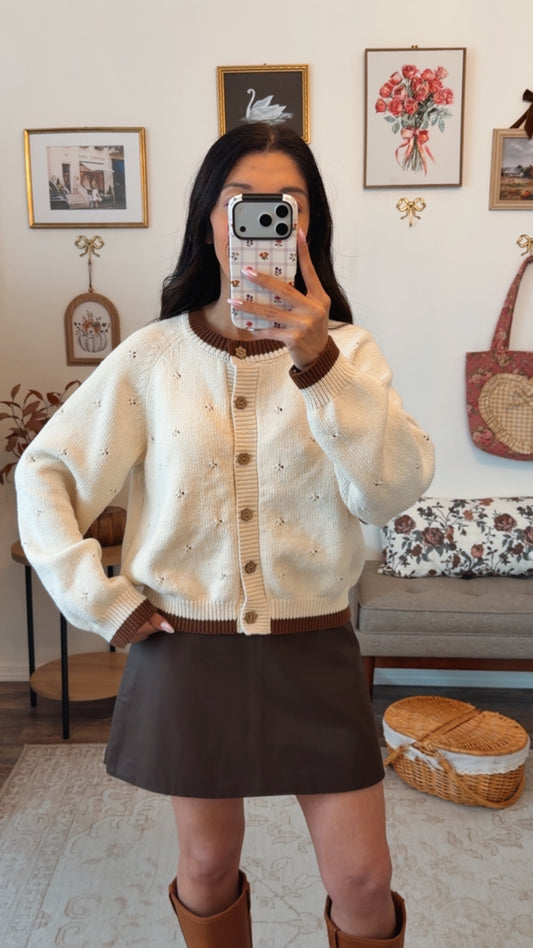 Cream Petal Cardigan