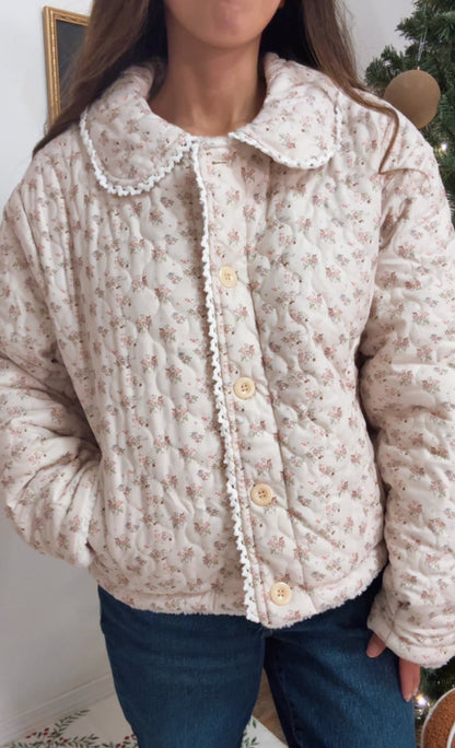 Winter Bloom Quilted Sherpa Jacket