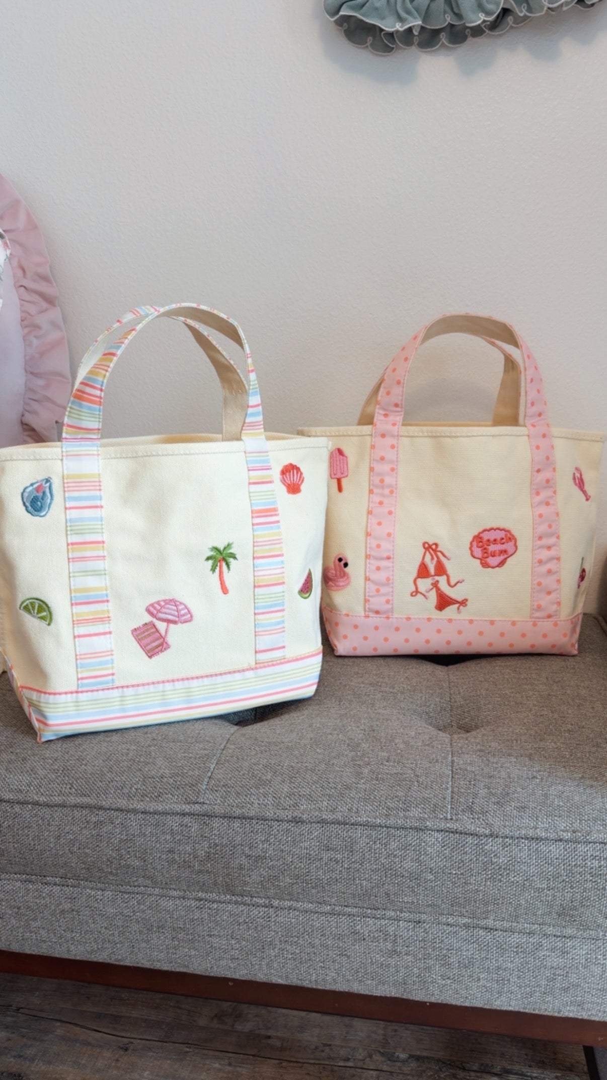 Pool Party Stripe Canvas Tote