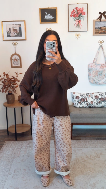 Mocha Petal Lane Barrel Pant - Can’t restock