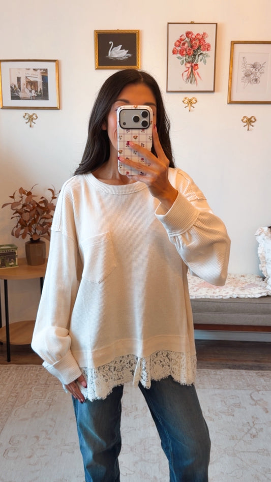 Cottage Lace Top - Cream