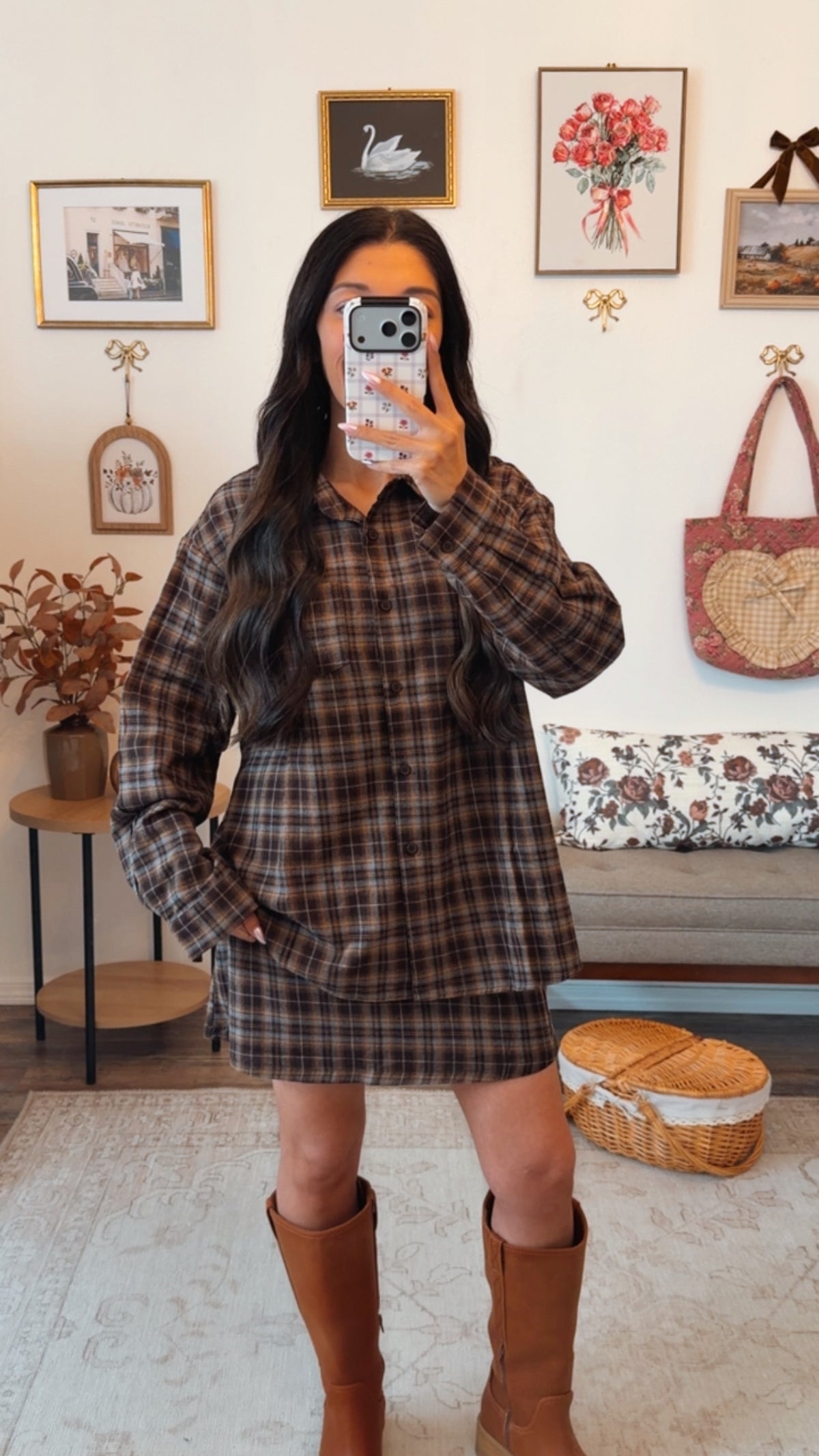 Country Market Plaid Skirt Set