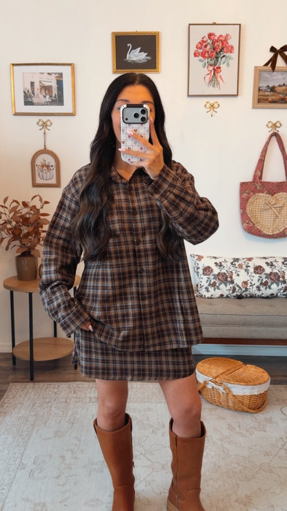 Country Market Plaid Skirt Set