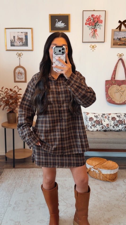 Country Market Plaid Skirt Set
