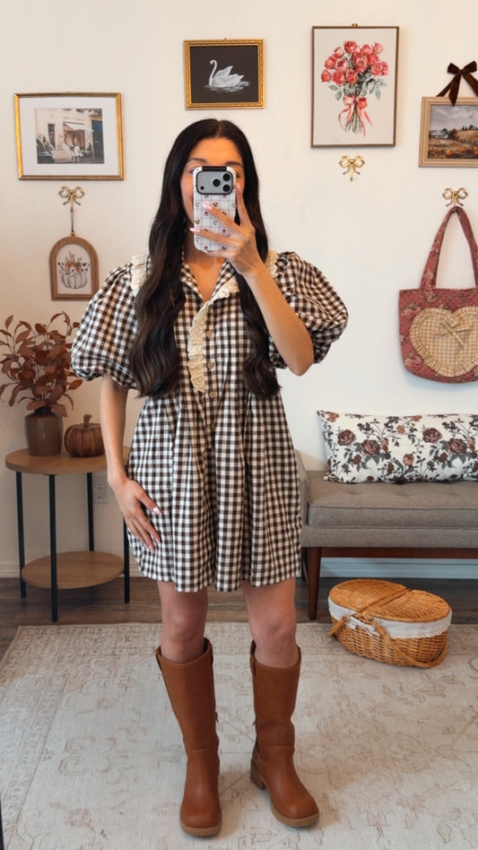 Pumpkin Patch Gingham Romper