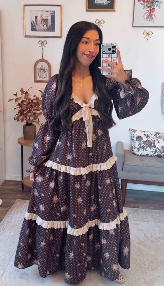 Autumn Belle Dot Maxi Dress
