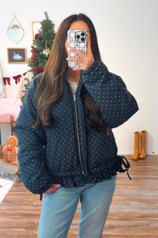 Navy Polka dot jacket