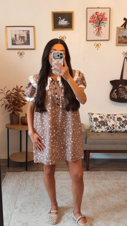 Fawn & Lace Mini Dress
