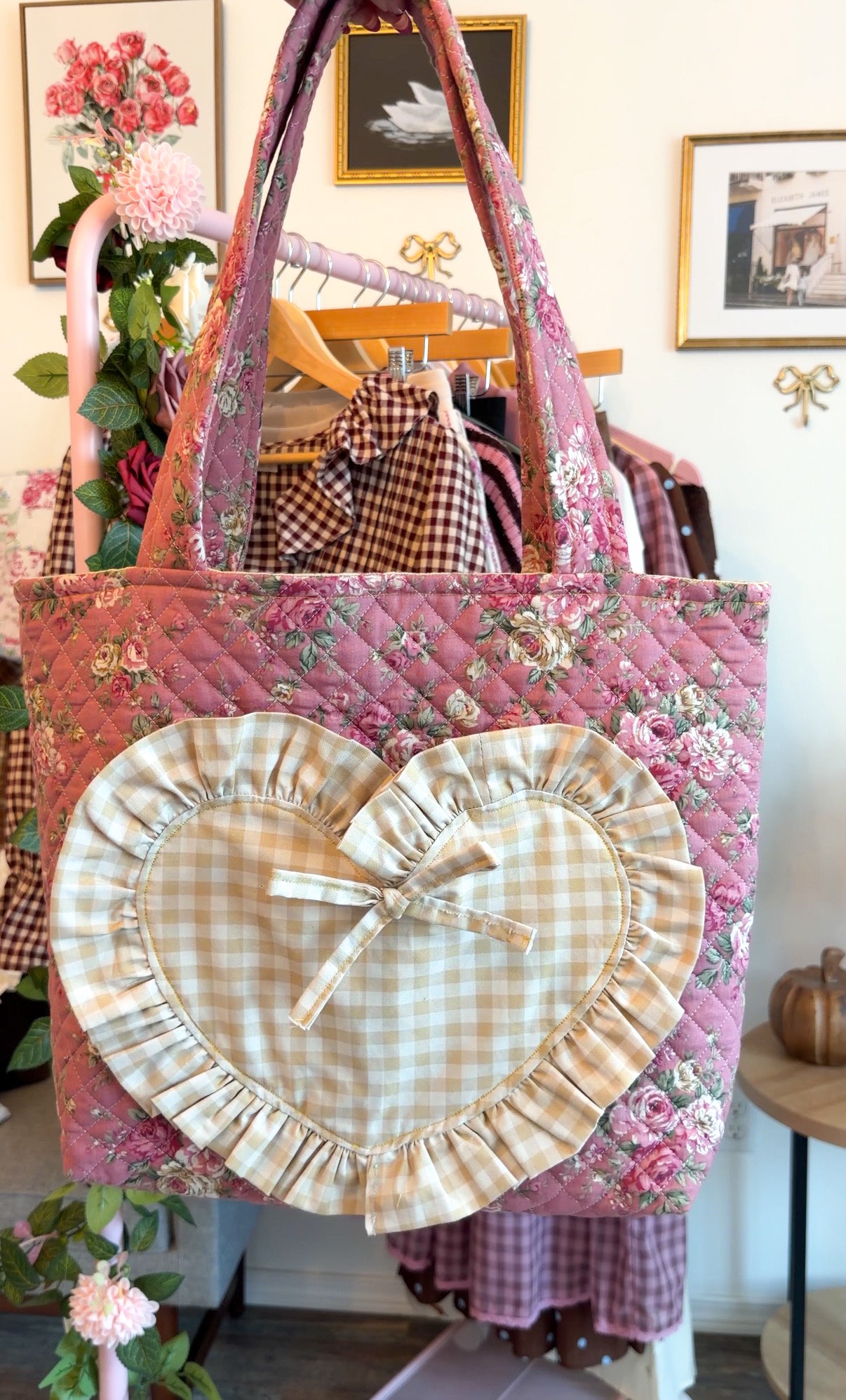 Storybook Sweetheart Garden Tote - Quilted Fabric