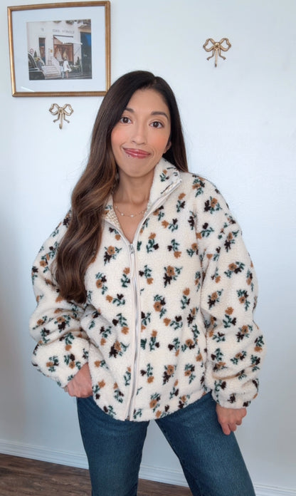 Country Blooms Sherpa Jacket