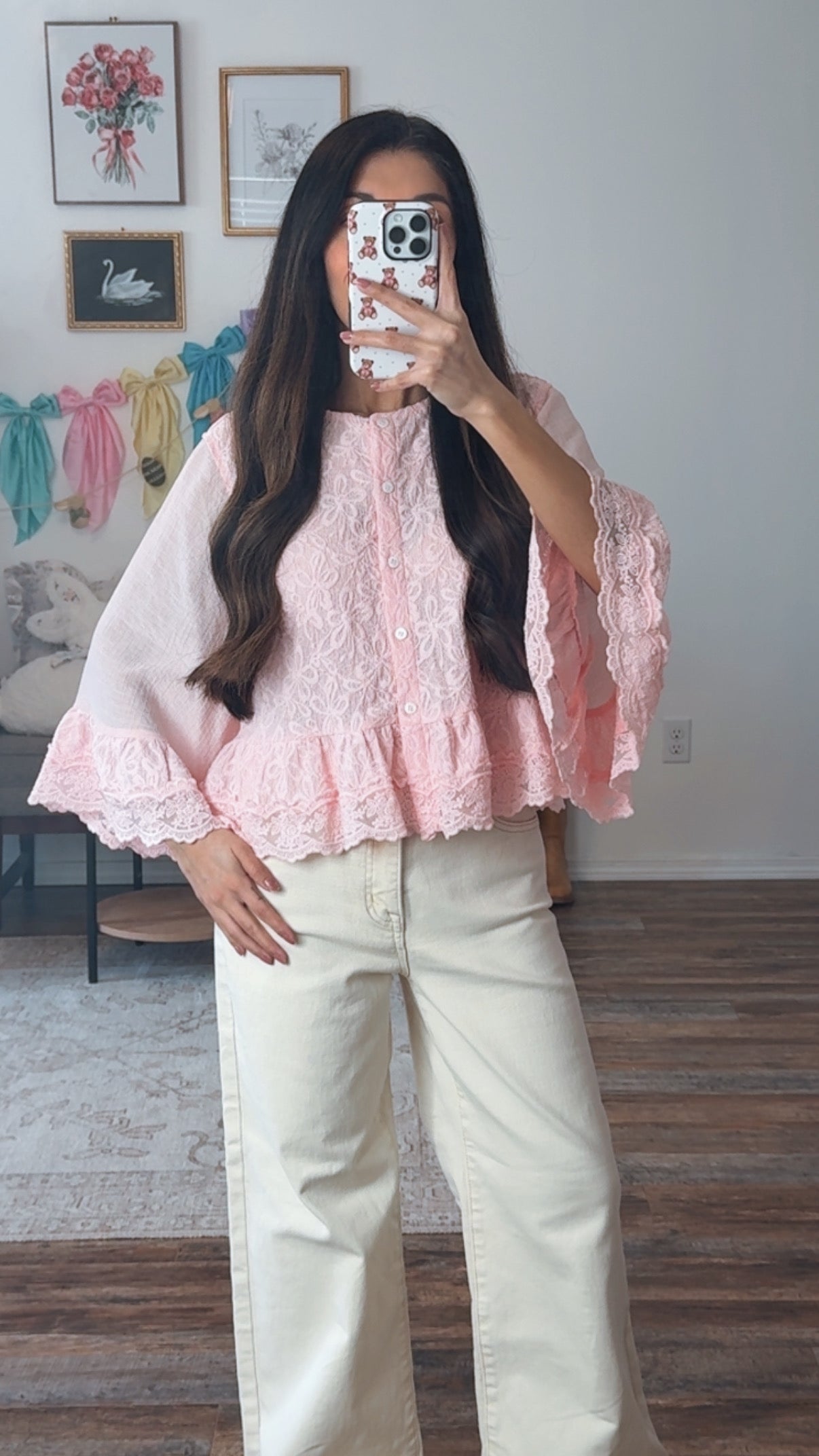 Blush Petal Lace Blouse