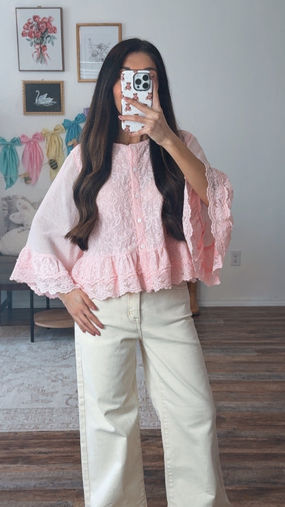 Blush Petal Lace Blouse