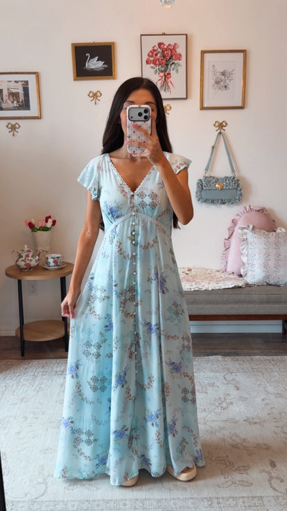 Blue Garden Maxi Dress