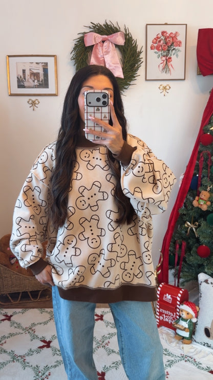 Merry Gingerbread Mock neck -Reversible ( Can't Restock )