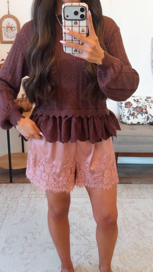Rosewater Lace Shorts - Can’t restock