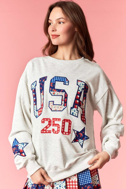 Americana Darling Crewneck - Heather Grey