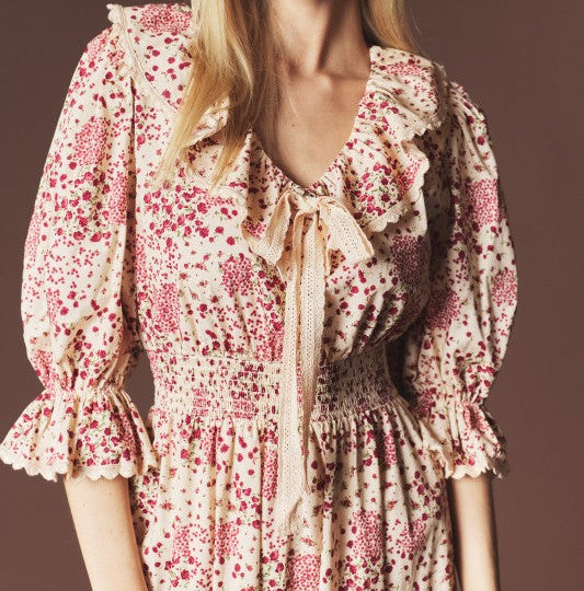 Fall Rosette Maxi Dress
