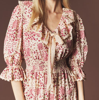 Fall Rosette Maxi Dress