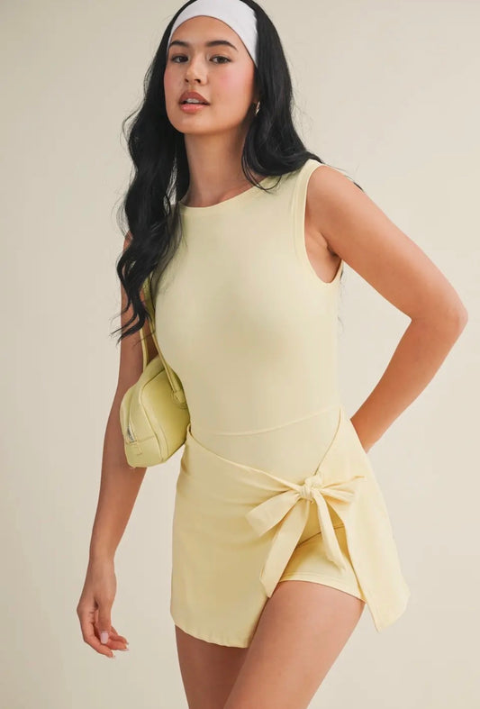 Lemon Drop Wrap Athletic Romper
