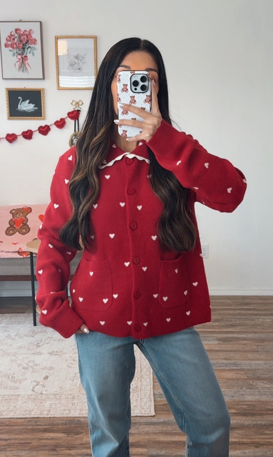 Timeless love Cardigan - Red