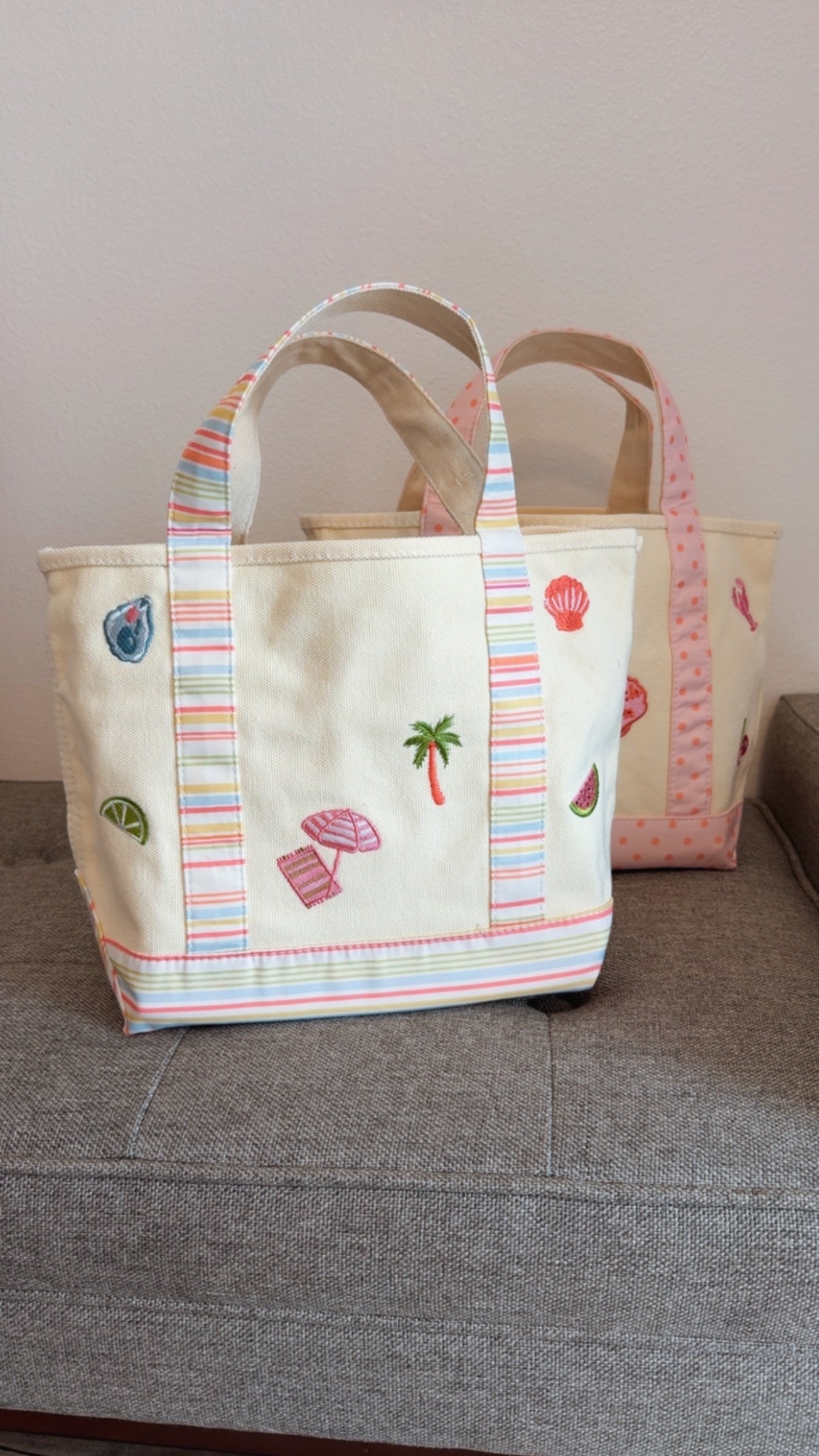 Pool Party Stripe Canvas Tote