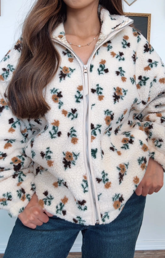 Country Blooms Sherpa Jacket