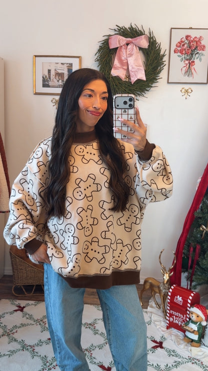 Merry Gingerbread Mock neck -Reversible ( Can't Restock )