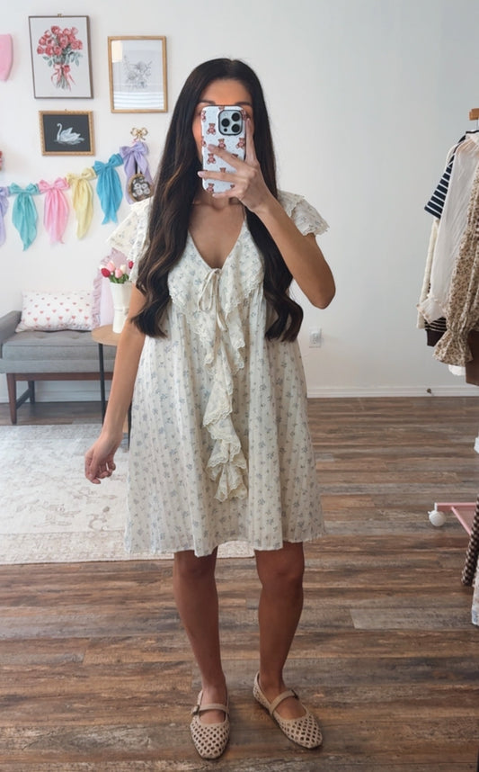 Lacy Floral Ruffle Dress