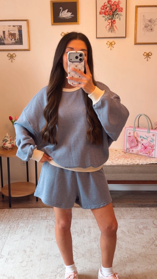 Soft Girl Lounge Set - Ocean Blue