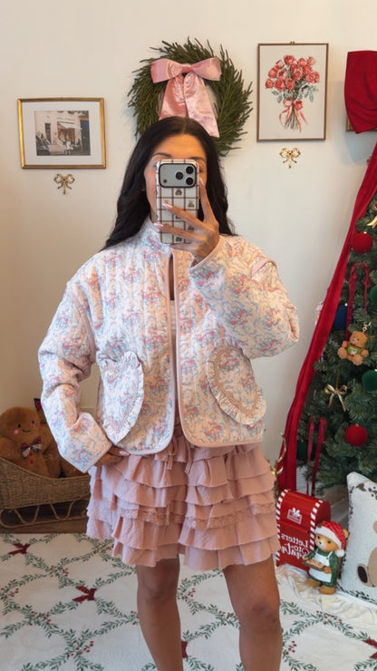 Winter Wishes Heart Quilted Jacket Restock