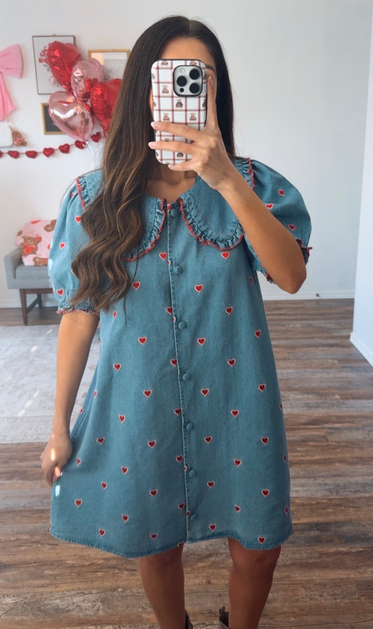 Darling Heart Denim Dress