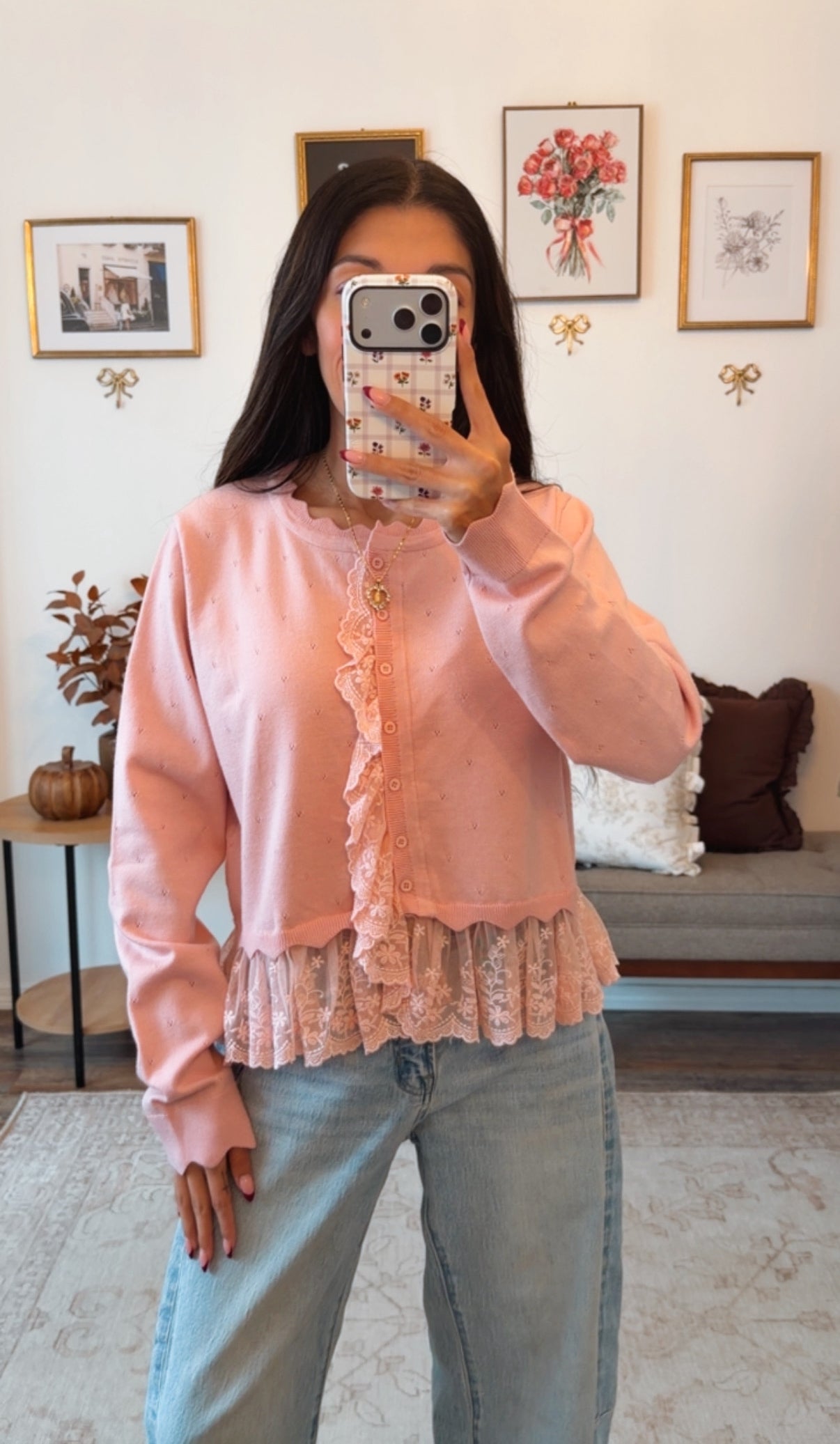 Darling Lace Blush Cardigan