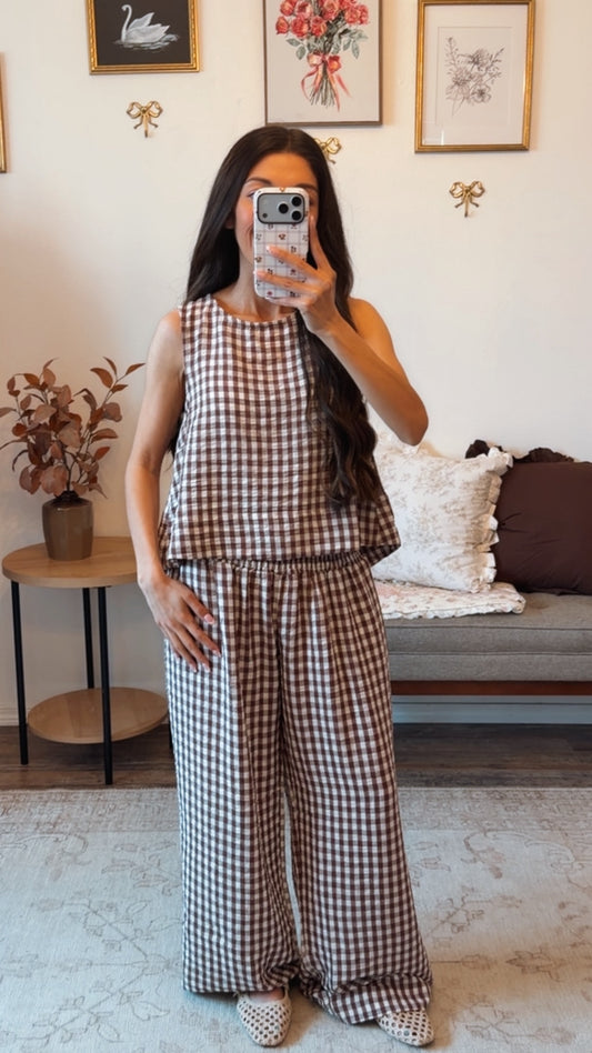 Oak and Oat Gingham Set