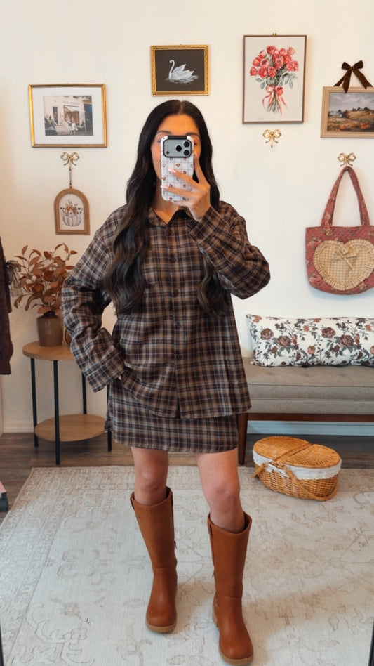 Country Market Plaid Skirt Set