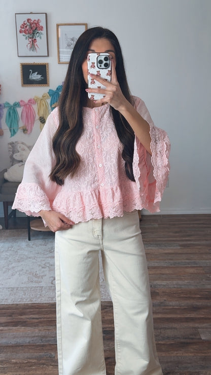 Blush Petal Lace Blouse