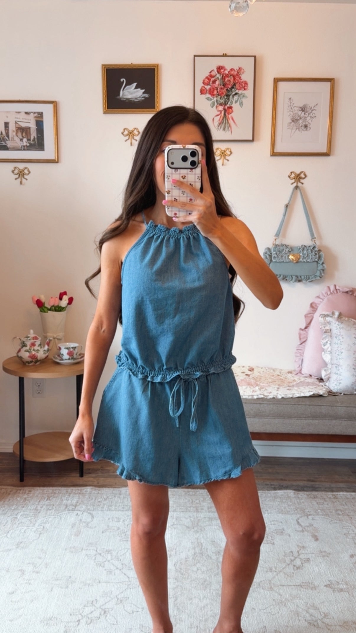 Luna Denim Short Set