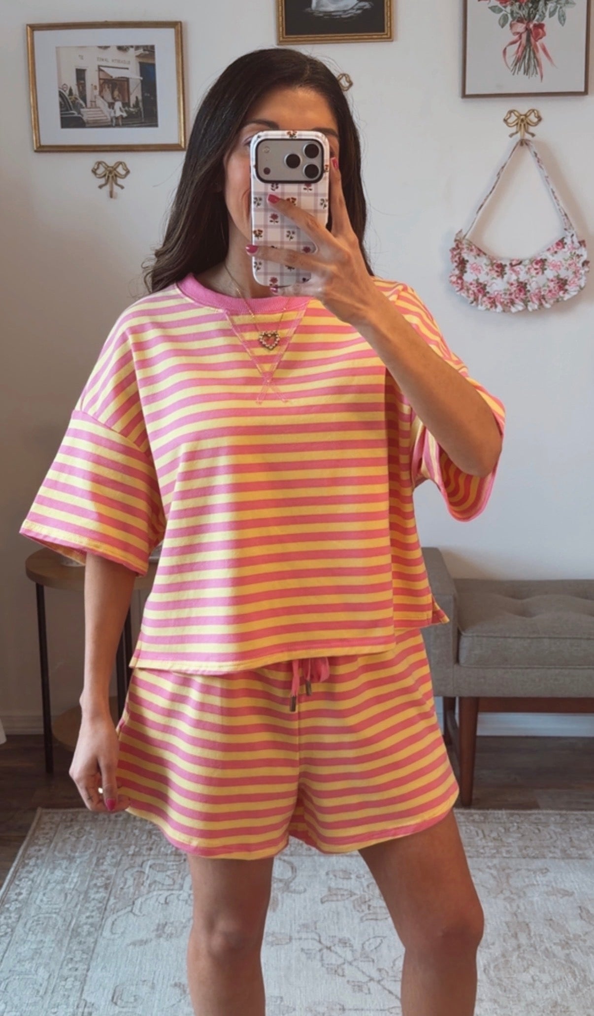 Pink Lemonade Stipe Set - Pink/yellow