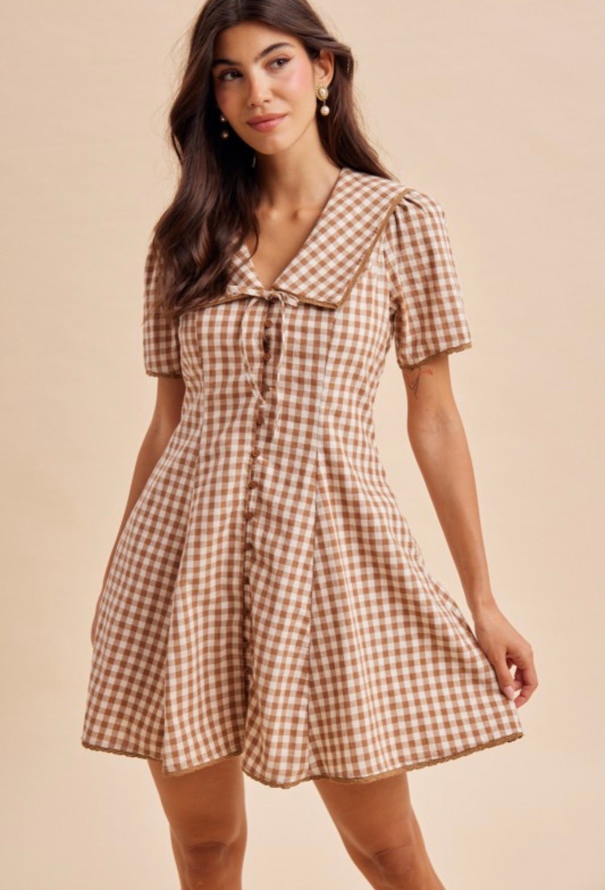 Maple Darling Gingham Mini Dress