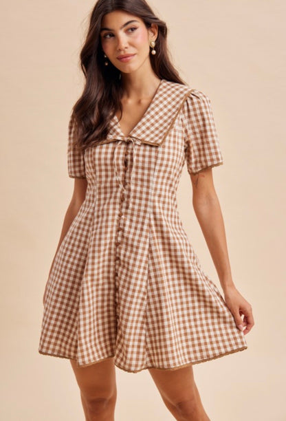 Maple Darling Gingham Mini Dress