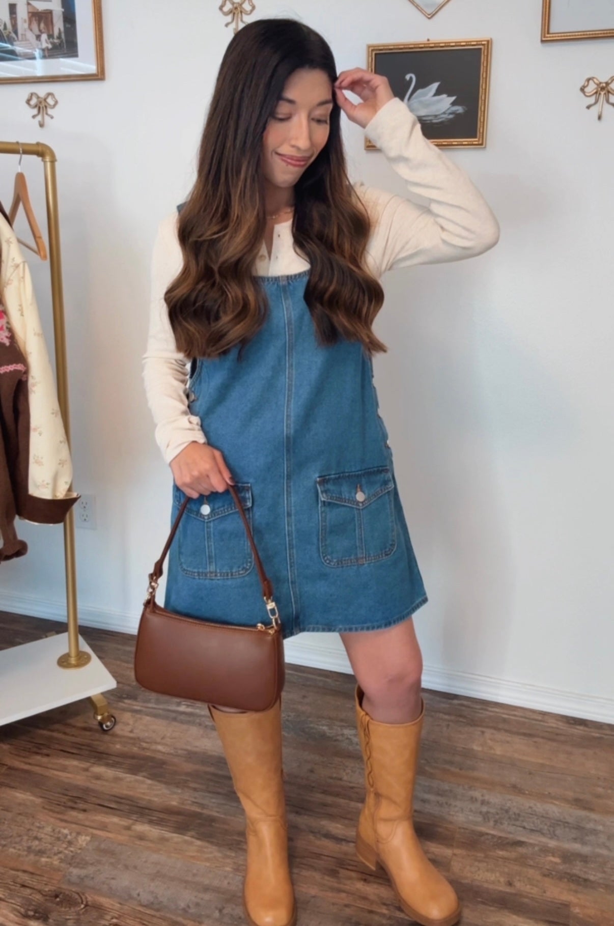 Hallie Denim Overall Dress