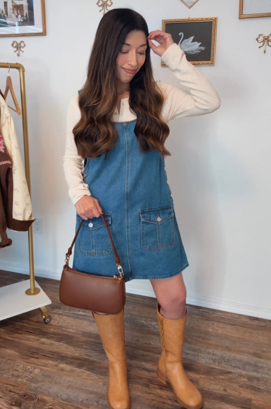 Hallie Denim Overall Dress