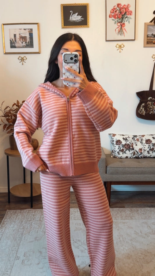 Pink Chapter Knit Stripe Set