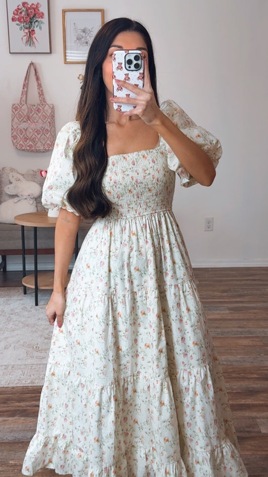 Evelyn Floral Midi Dress