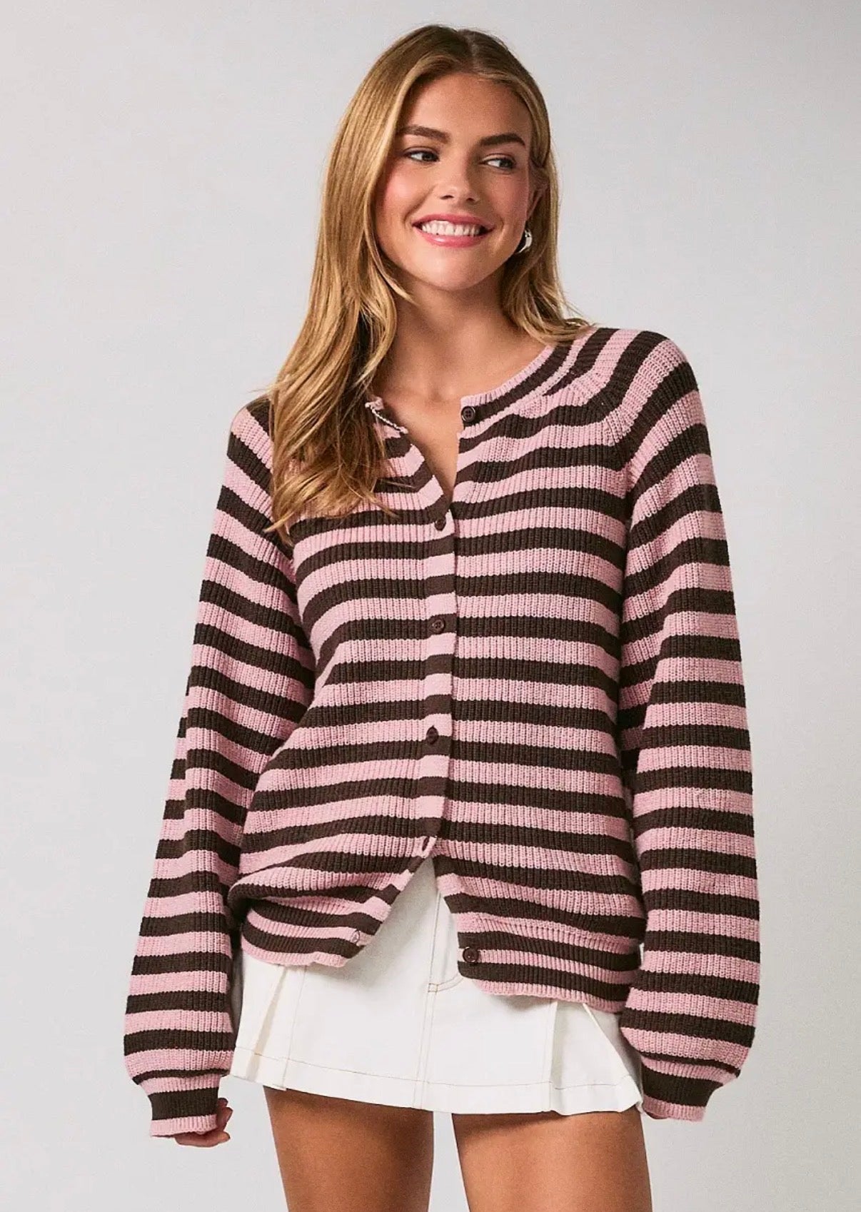 Lane Kim Stripe Cardigan