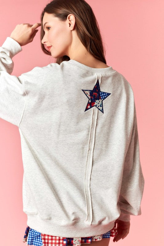 Americana Darling Crewneck - Heather Grey