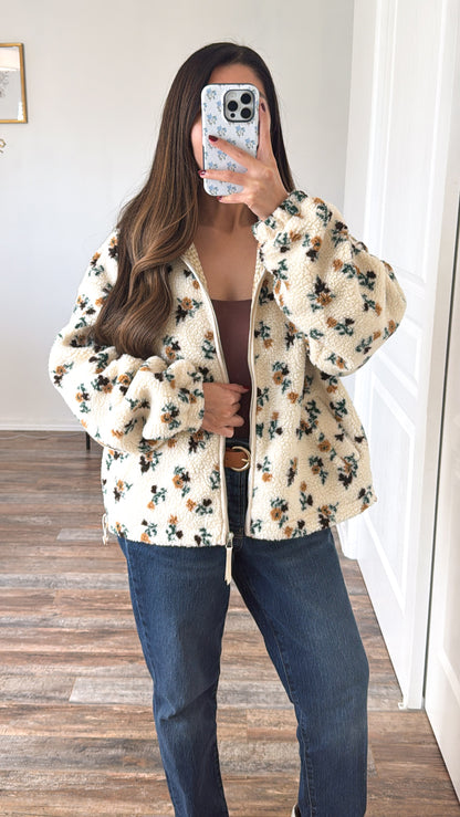 Country Blooms Sherpa Jacket