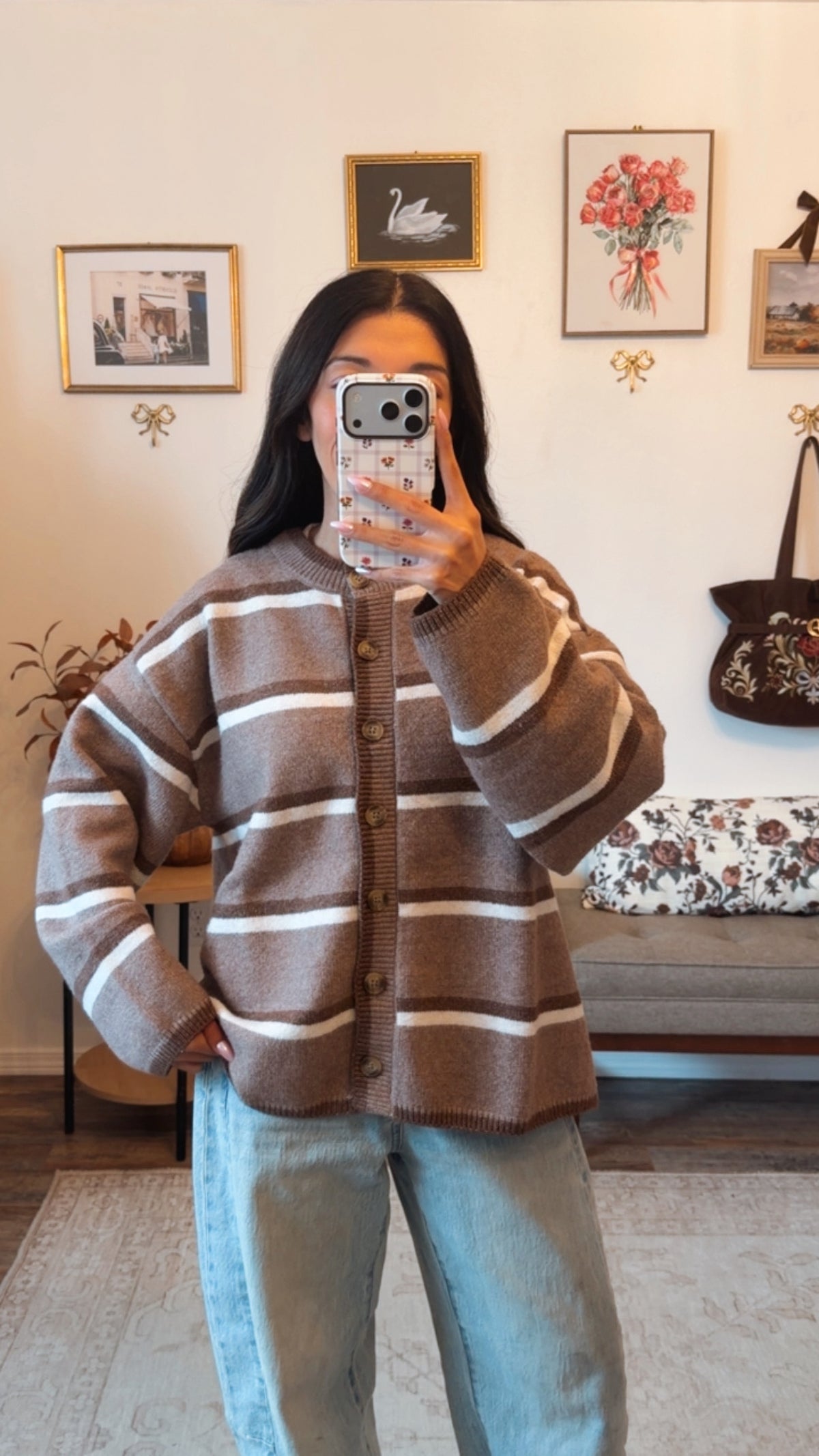 Mocha Morning Stripe Cardigan