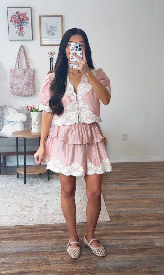 Lady Daphne Lace Set (Pink)