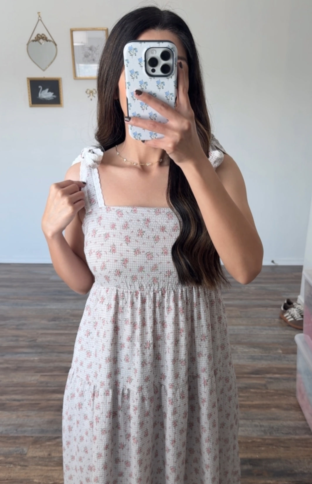 Blush Petal Gingham Midi