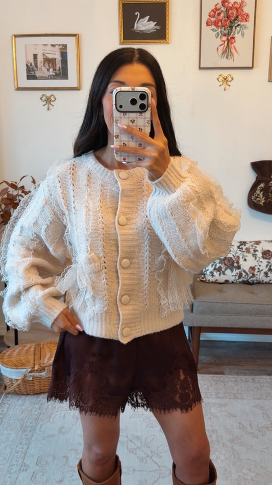 Honeycrisp Darling Bow Cardigan